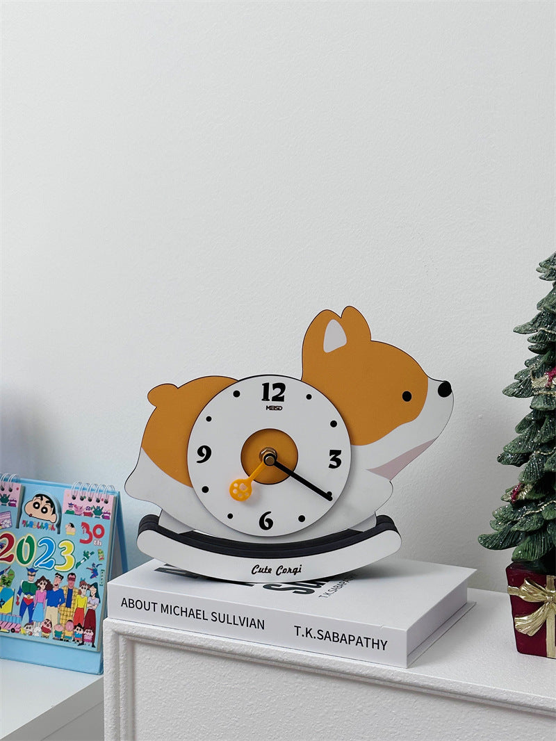Cute Rocking Puppy Table Clock, Children'S House Decoration, Christmas Gift