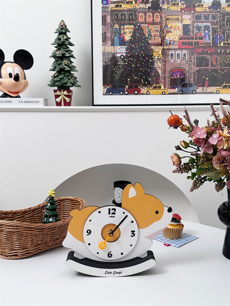 Cute Rocking Puppy Table Clock, Children'S House Decoration, Christmas Gift