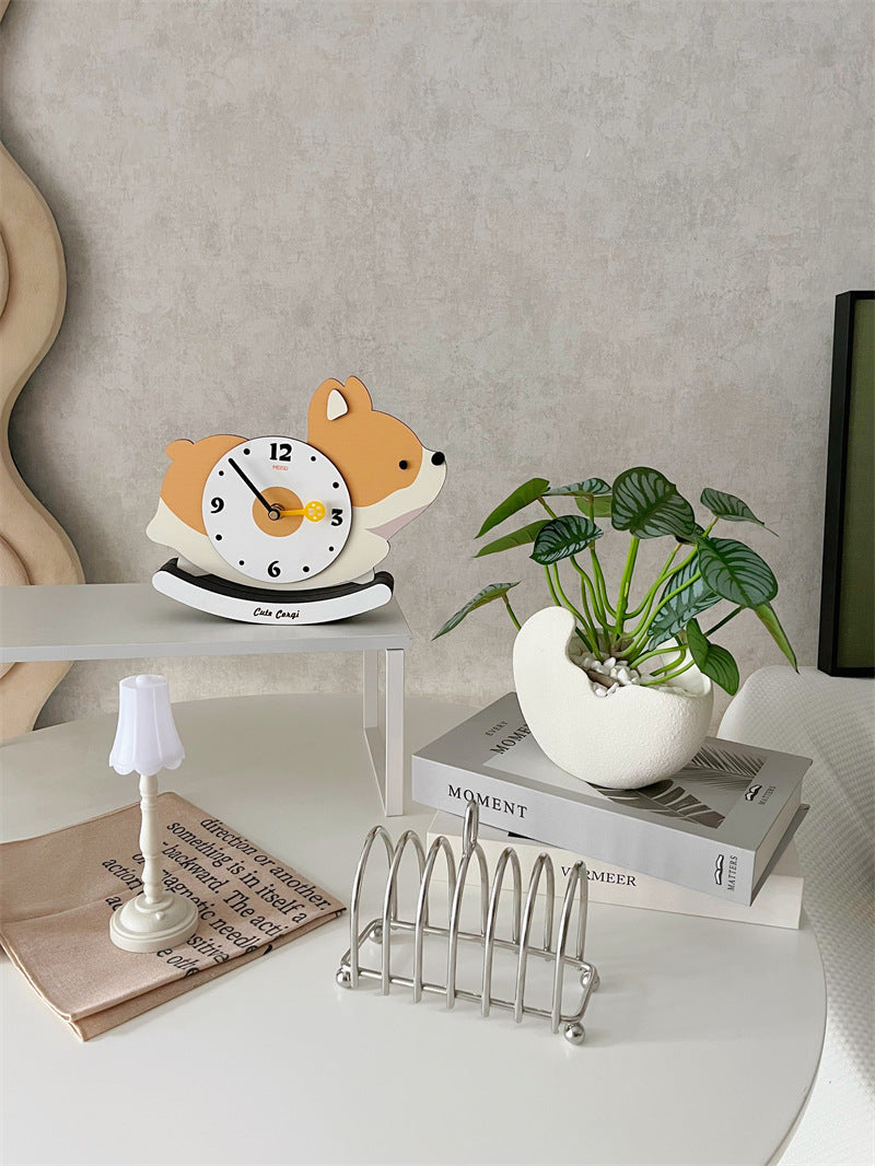 Cute Rocking Puppy Table Clock, Children'S House Decoration, Christmas Gift