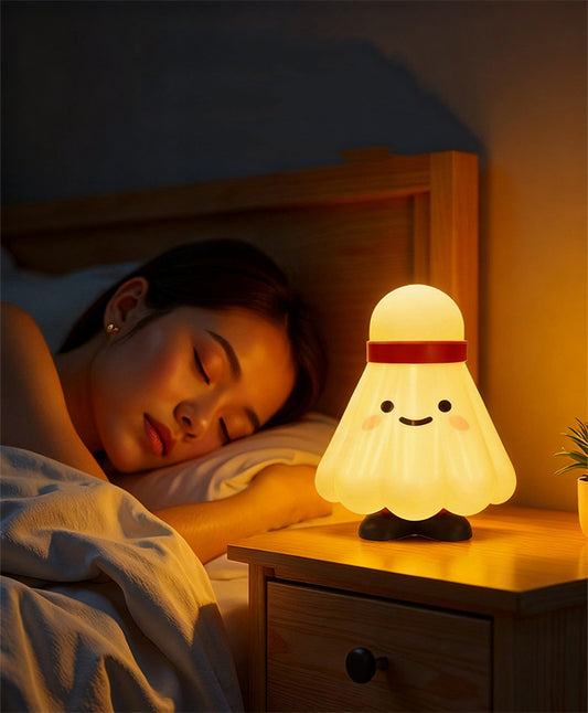 Cute Shuttlecock Silicone Night Light – Portable USB Rechargeable Bedside Decor