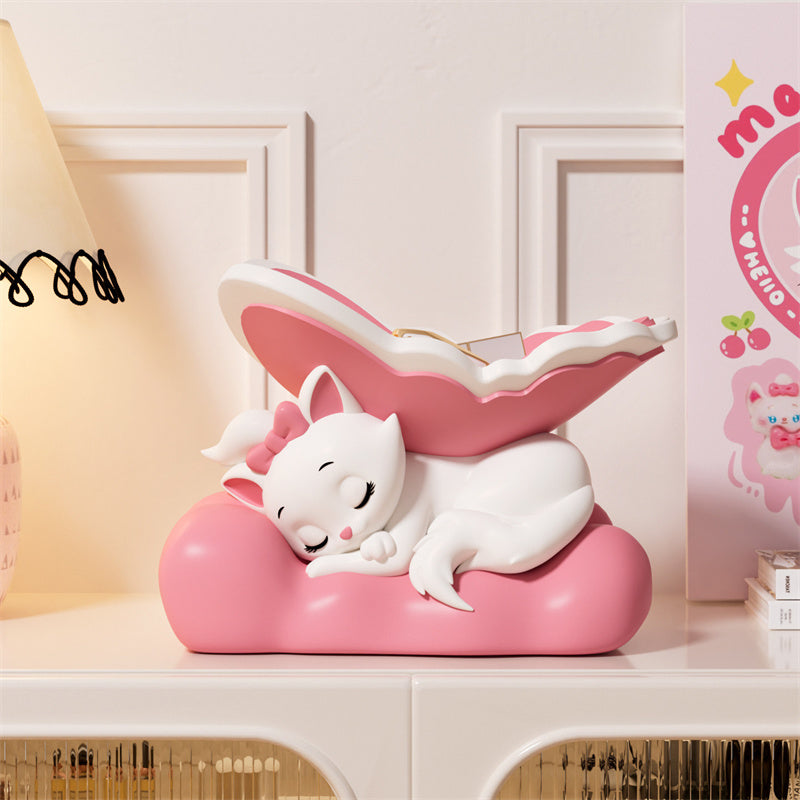 Cute Sleeping Cat Storage Tray, Kawaii Kitty Figurine Key Jewelry Holder, Desktop Home Table Decor Ornament Gift