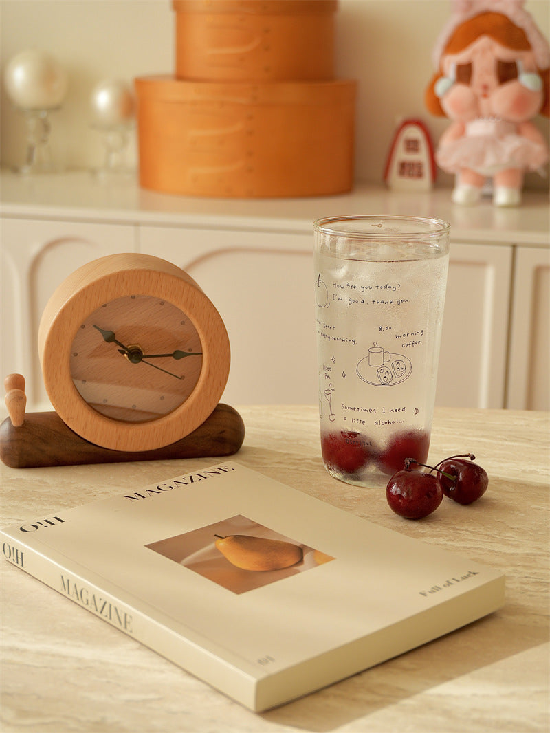 Cute Snail Shaped Solid Wood Clock, Dual-Tone Beech Wood Silent Desk Clock, Lovely Decorative Gift for Bedroom Nursery Office