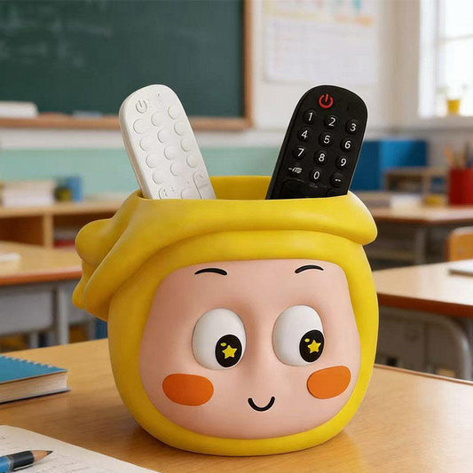 Cute Star Character Remote Control Holder - Adorable Desktop Organizer for Bedroom, Kids' Room & Living Room