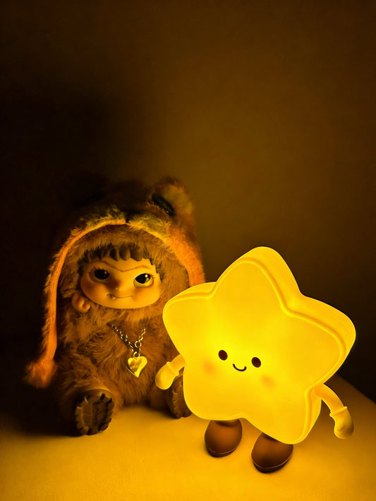 Cute Star Shape Silicone Night Light - Magnetic LED Desk Lamp for Kids Bedroom Decor Gift