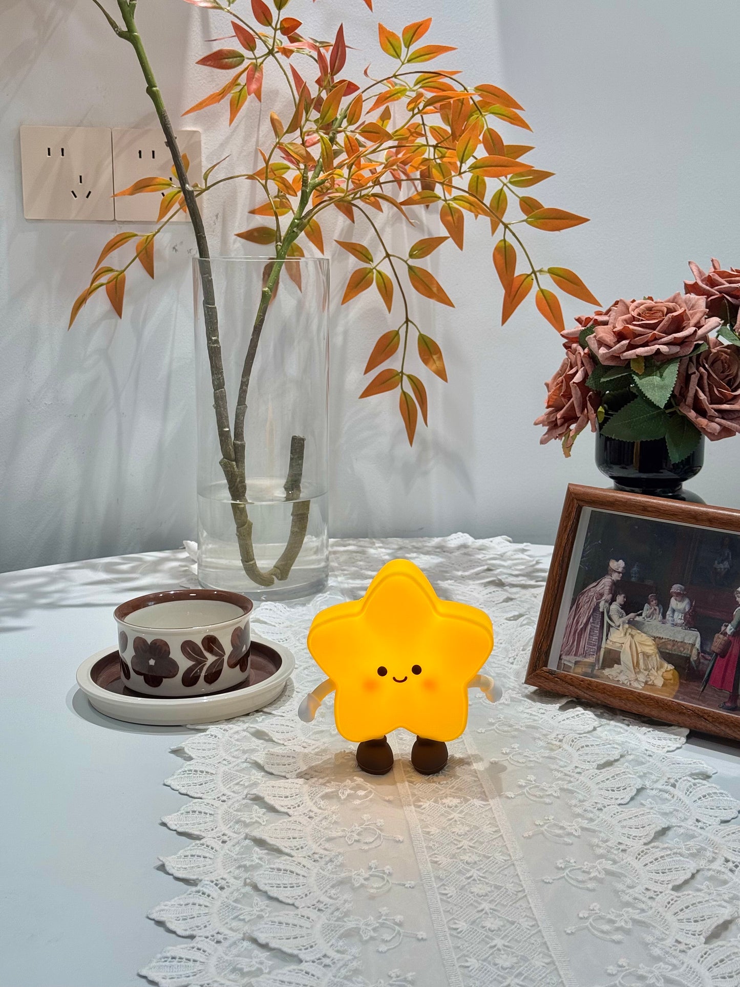 Cute Star Shape Silicone Night Light - Magnetic LED Desk Lamp for Kids Bedroom Decor Gift