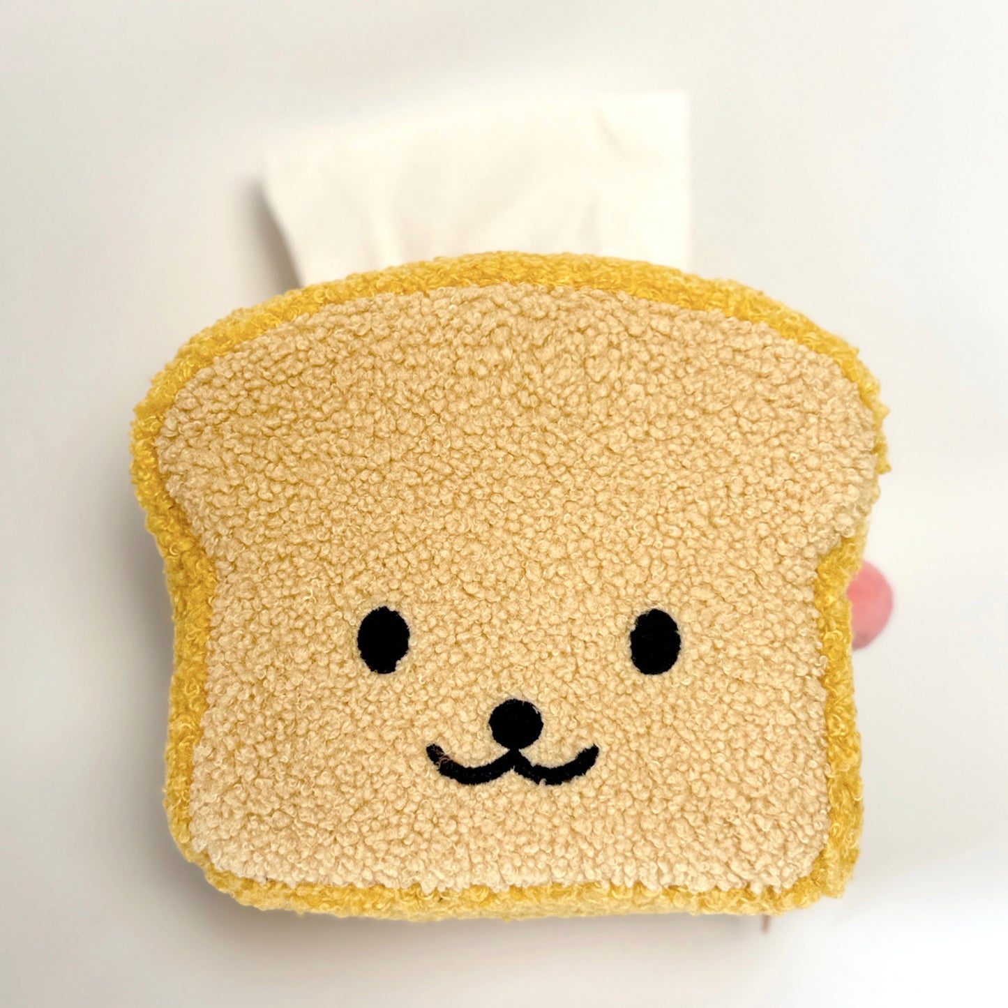 Cute Toast Bread Plush Tissue Box - Cartoon Food-Themed Tissue Holder for Home & Car