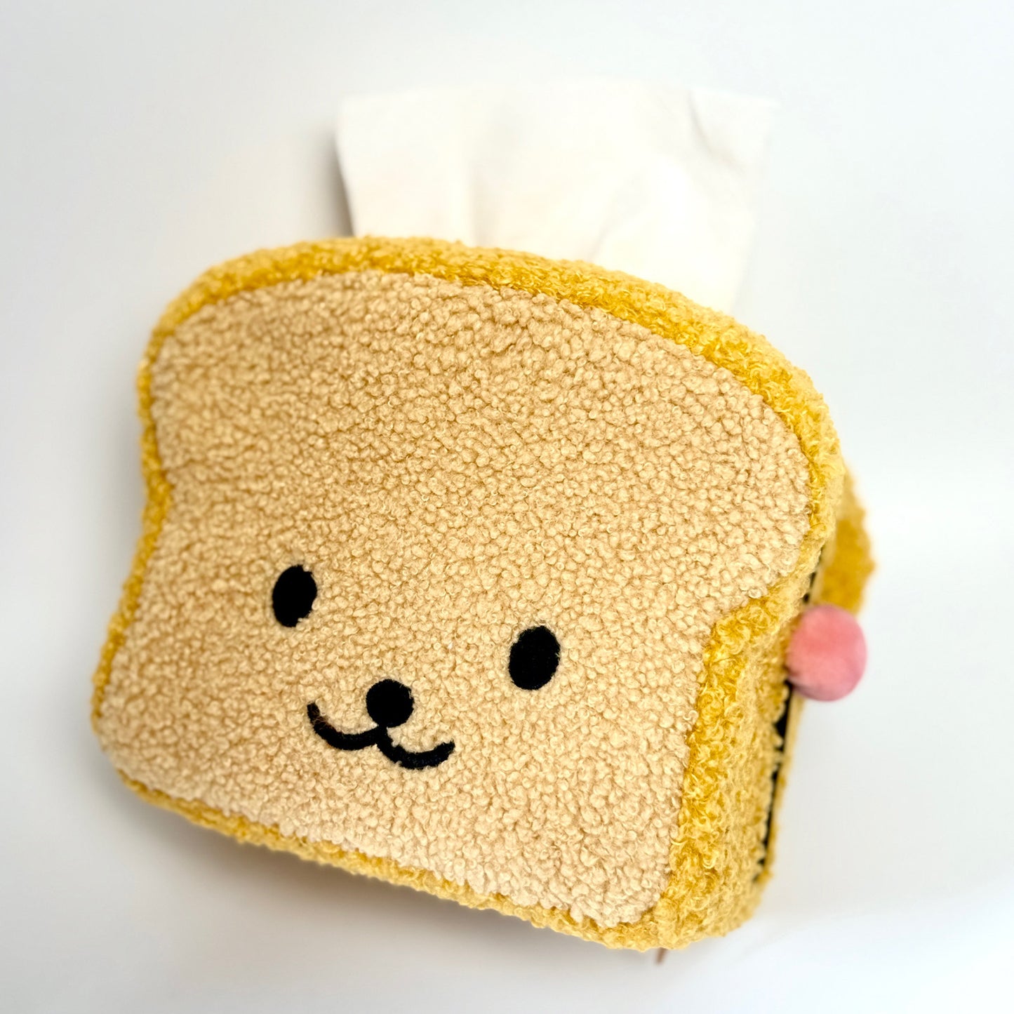 Cute Toast Bread Plush Tissue Box - Cartoon Food-Themed Tissue Holder for Home & Car