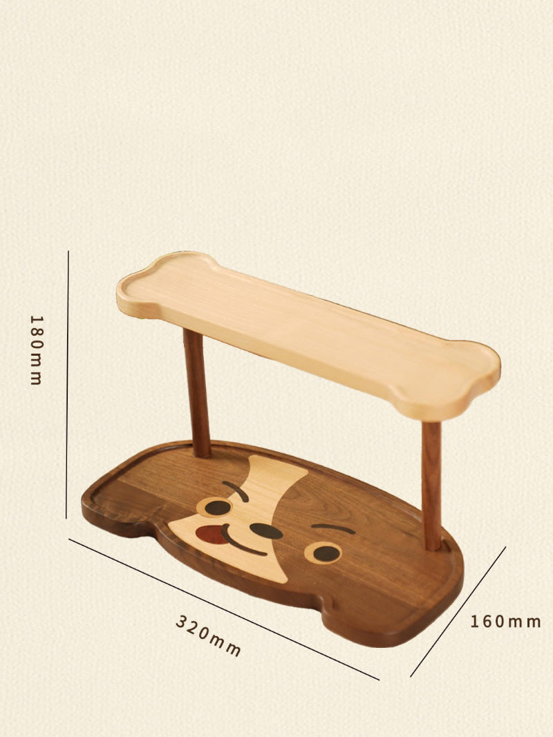 Cute Two‑Tier Wooden Cat Storage Tray, Dual‑Layer Vanity Organizer for Cosmetics Jewelry, Kawaii Tabletop Display Stand