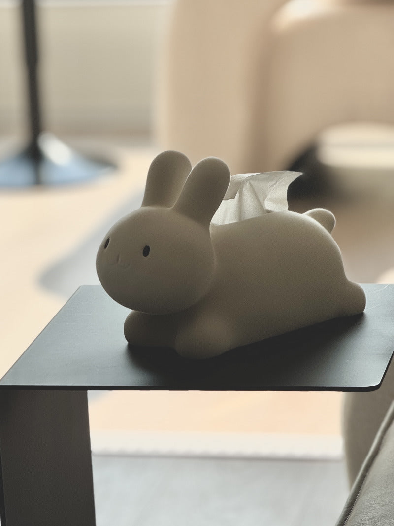 Cute White Rabbit Tissue Box, Desktop Decorative Ornament – More Angle