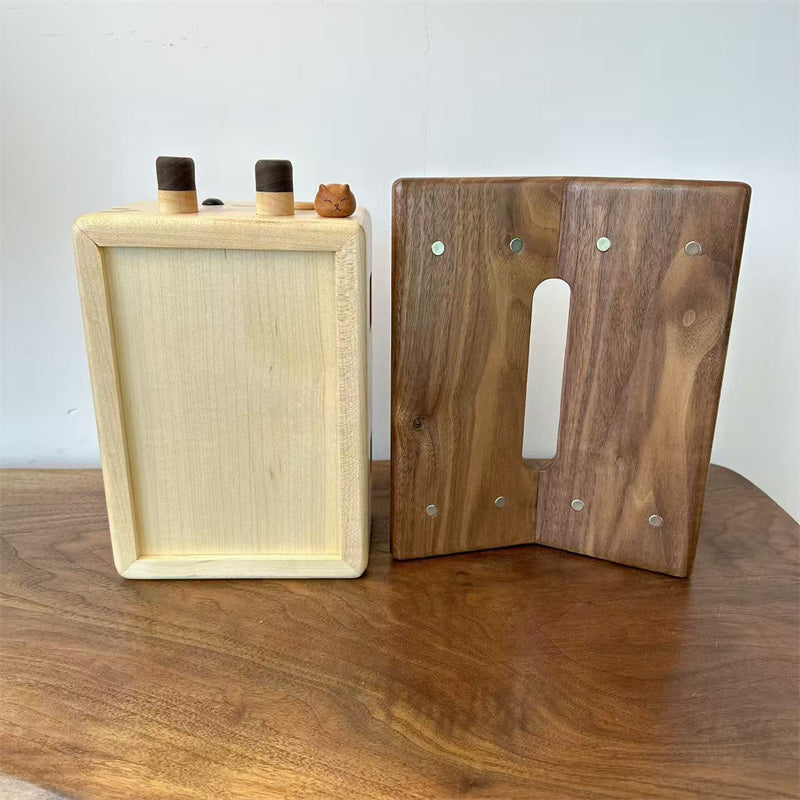 Cute Wooden House Tissue Box – Decorative Wooden Tissue Holder for Living Room, Bedroom & Office