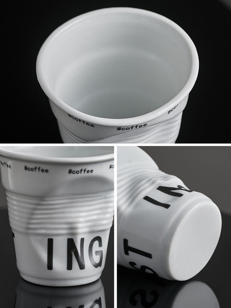 Deformed Cup Ceramic Ashtray, Creative Art Design