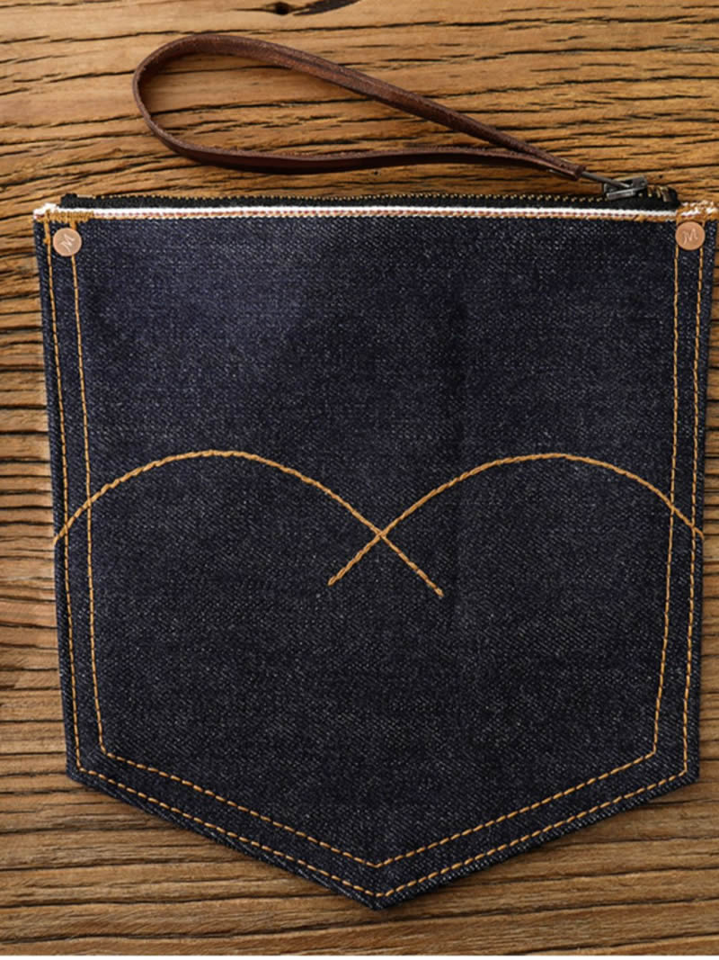 Denim Pocket Wallet -  Stylish Denim Organizer for Cards, Cash, Small Items