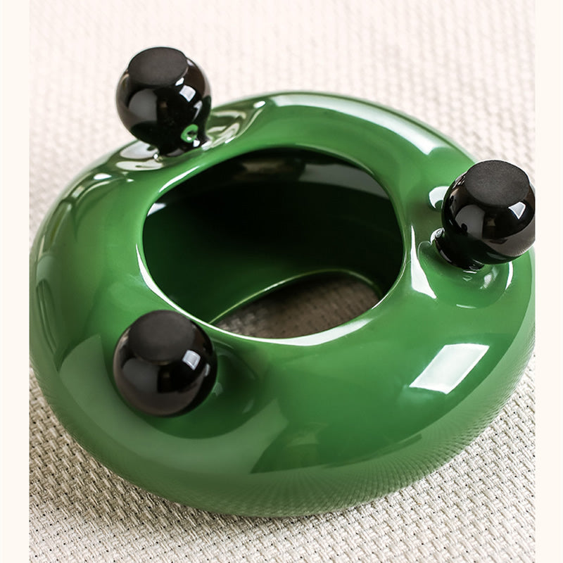 Donut-Shaped Ceramic Tissue Box, Minimalist Round Tissue Holder with Small Feet