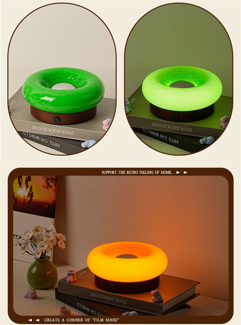 Donut-Shaped Touch Lamp - Rechargeable Led Night Light, Gift For Her