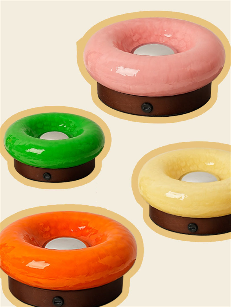 Donut-Shaped Touch Lamp - Rechargeable Led Night Light, Gift For Her