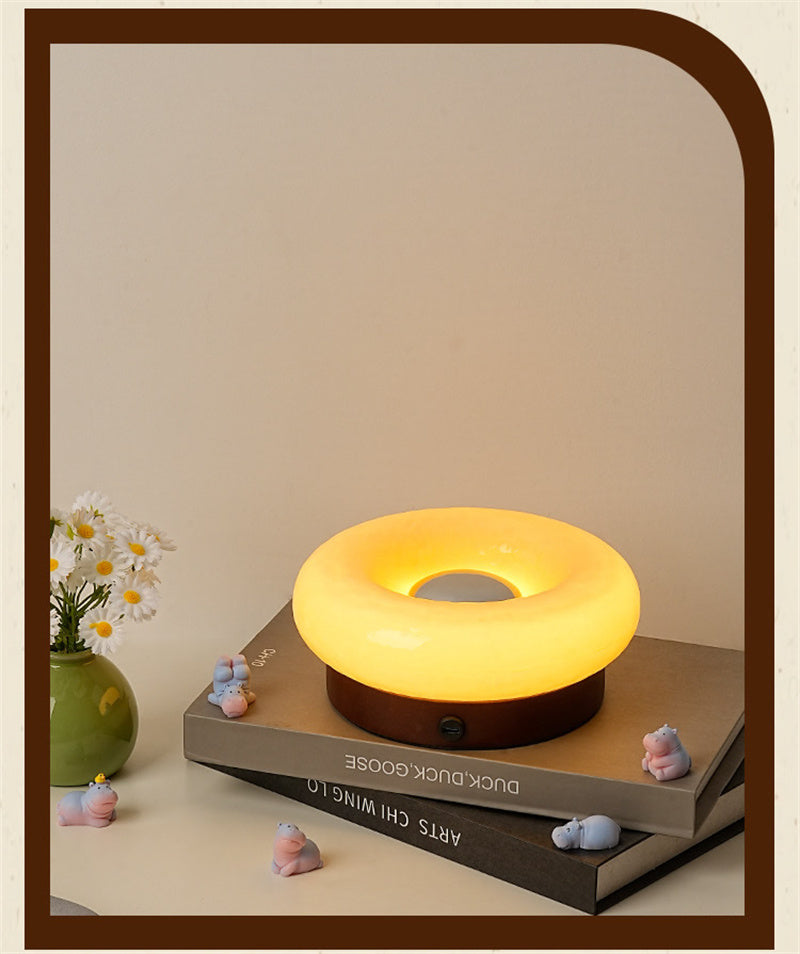 Donut-Shaped Touch Lamp - Rechargeable Led Night Light, Gift For Her