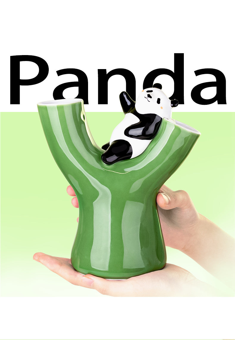 Elegant Ceramic Panda Vase: A Touch of Nature and Charm for Your Home