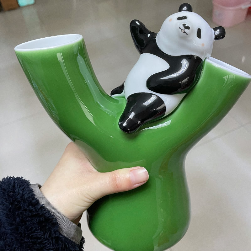 Elegant Ceramic Panda Vase: A Touch of Nature and Charm for Your Home