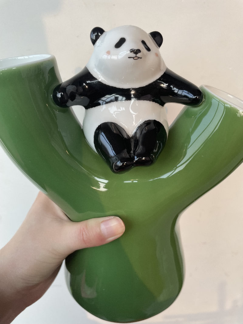 Elegant Ceramic Panda Vase: A Touch of Nature and Charm for Your Home