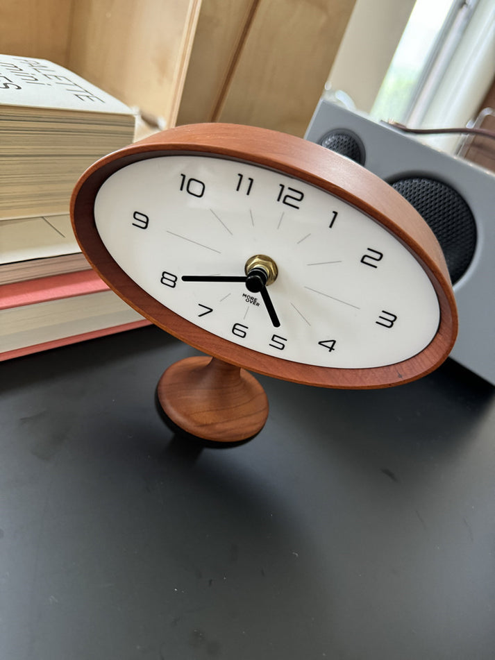 Elegant Wooden Oval Desk Clock: Minimalist Timepiece for Your Workspac ...