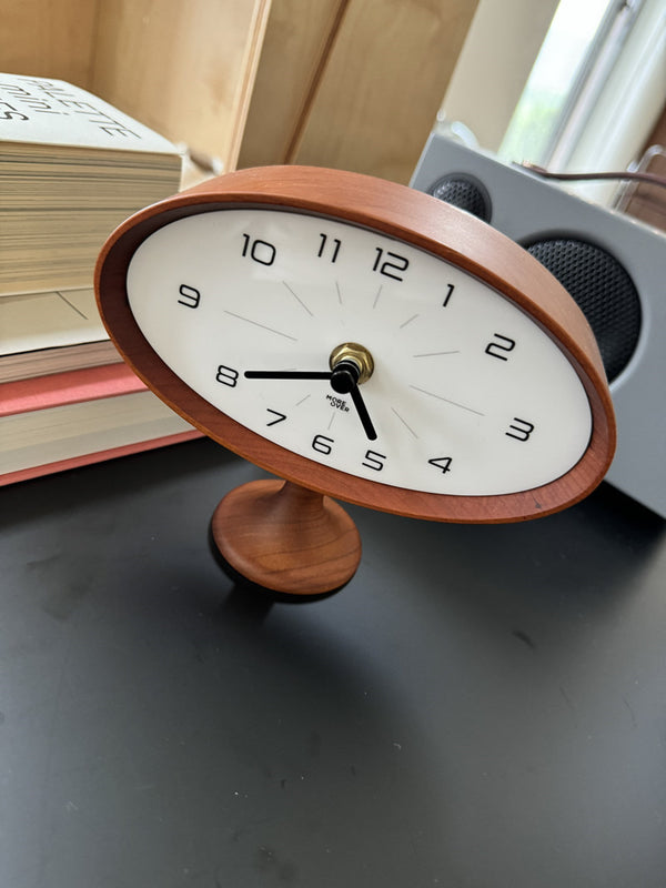 Elegant Wooden Oval Desk Clock: Minimalist Timepiece for Your Workspac ...