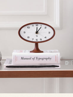 Elegant Wooden Oval Desk Clock: Minimalist Timepiece for Your Workspac ...