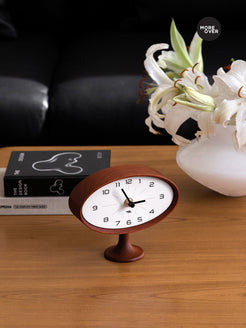 Elegant Wooden Oval Desk Clock: Minimalist Timepiece for Your Workspac ...
