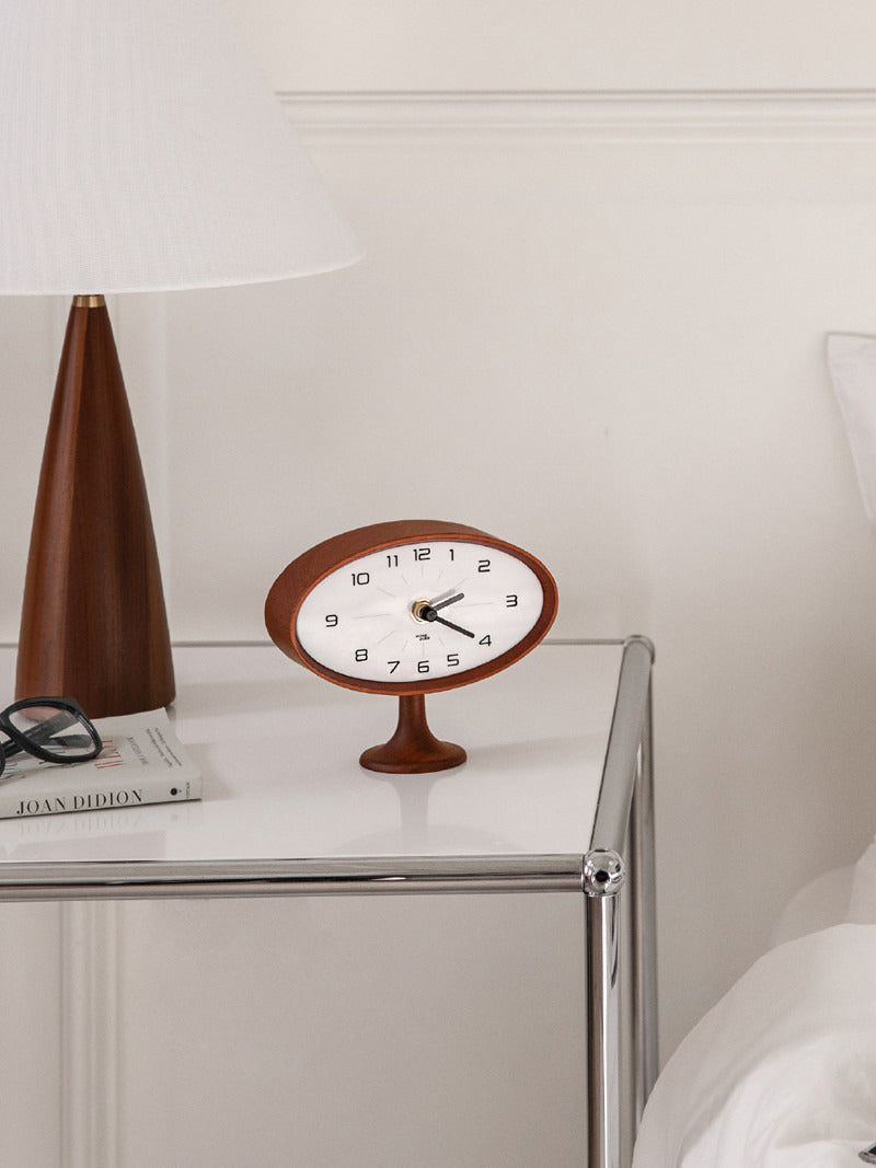 Elegant Wooden Oval Desk Clock: Minimalist Timepiece for Your Workspac ...