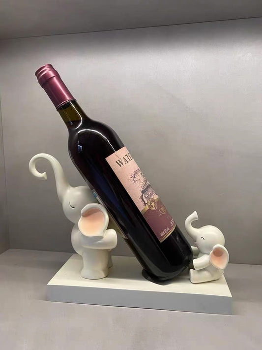Elephant Wine Bottle Holder - Cute Elephant Family Kitchen & Bar Decor