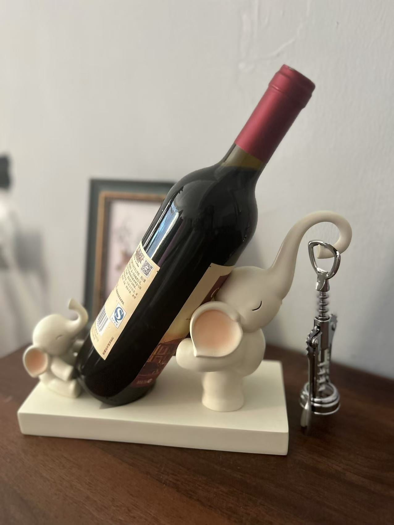 Elephant Wine Bottle Holder - Cute Elephant Family Kitchen & Bar Decor