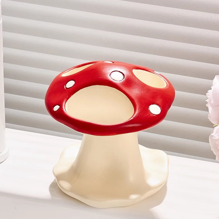 Enchanted Mushroom Ceramic Toothbrush Holder – Whimsical Bathroom Organizer