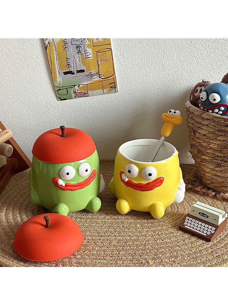 Evil Cartoon Monster Ceramic Cup,Unique Gifts,Large Capacity Mug