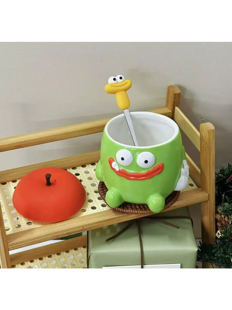 Evil Cartoon Monster Ceramic Cup,Unique Gifts,Large Capacity Mug