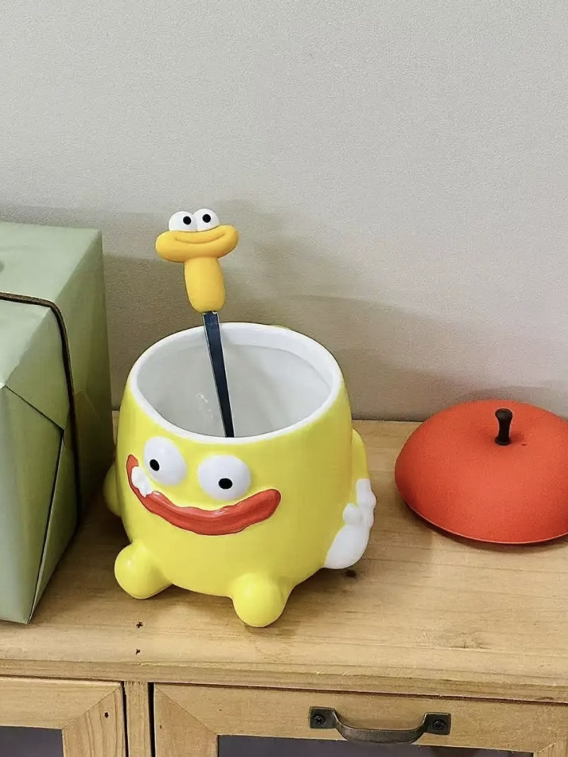 Evil Cartoon Monster Ceramic Cup,Unique Gifts,Large Capacity Mug