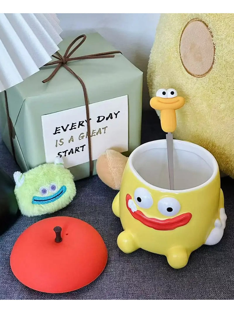 Evil Cartoon Monster Ceramic Cup,Unique Gifts,Large Capacity Mug