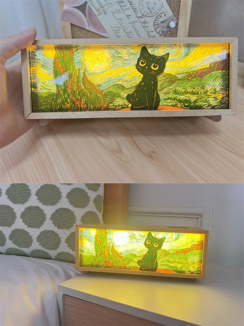 Exquisite Black Cat Bluetooth Speaker, Christmas Gift Night Light