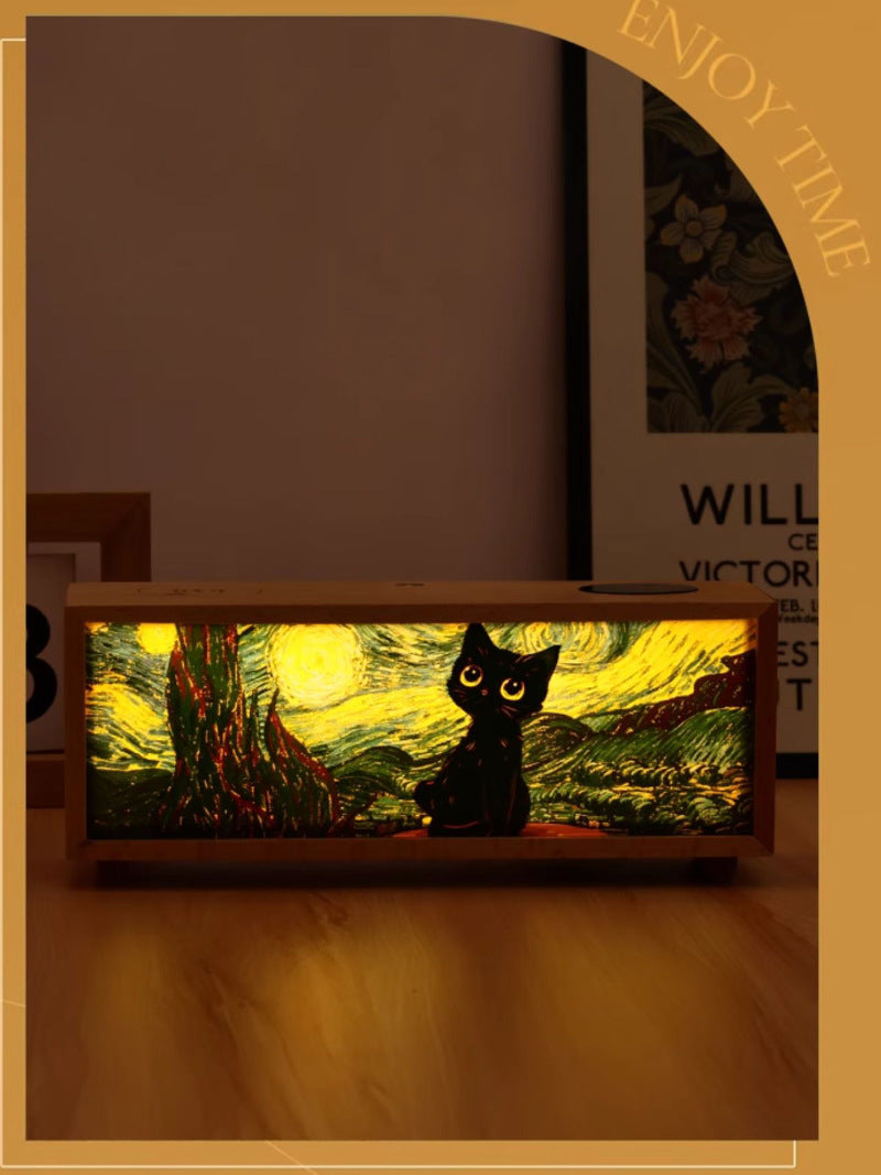 Exquisite Black Cat Bluetooth Speaker, Christmas Gift Night Light
