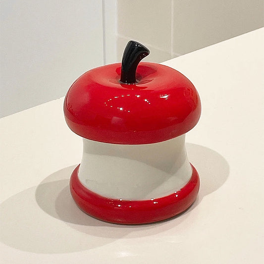 Exquisite ceramic apple desktop organizer ashtray, toothpick box