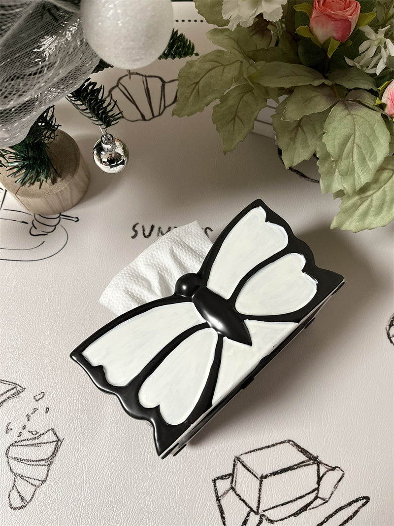 Exquisite Ceramic Butterfly Art Tissue Box - Elegant Home Office Decor