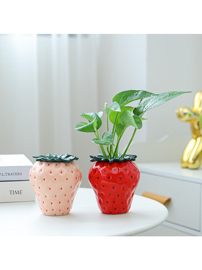 strawberry planter pot ceramic Exquisite ceramic strawberry vase, plant pot, office decoration pen ho – MoreAngle