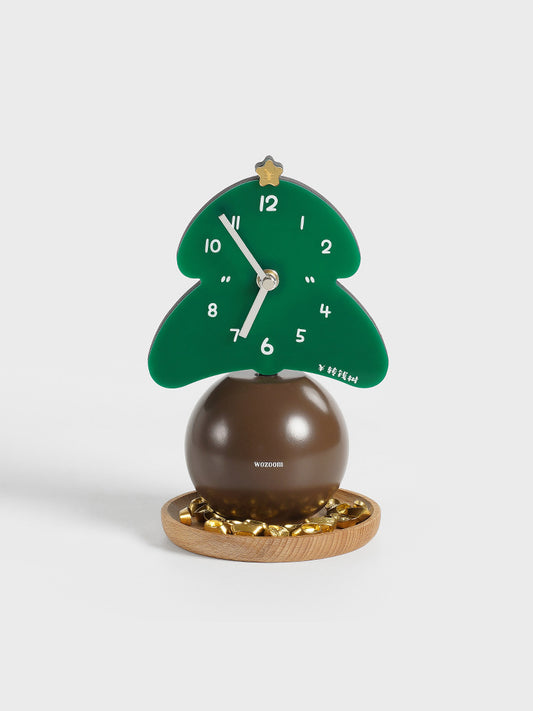 Exquisite Christmas Tree Table Clock, Fashionable Artistic Ornaments