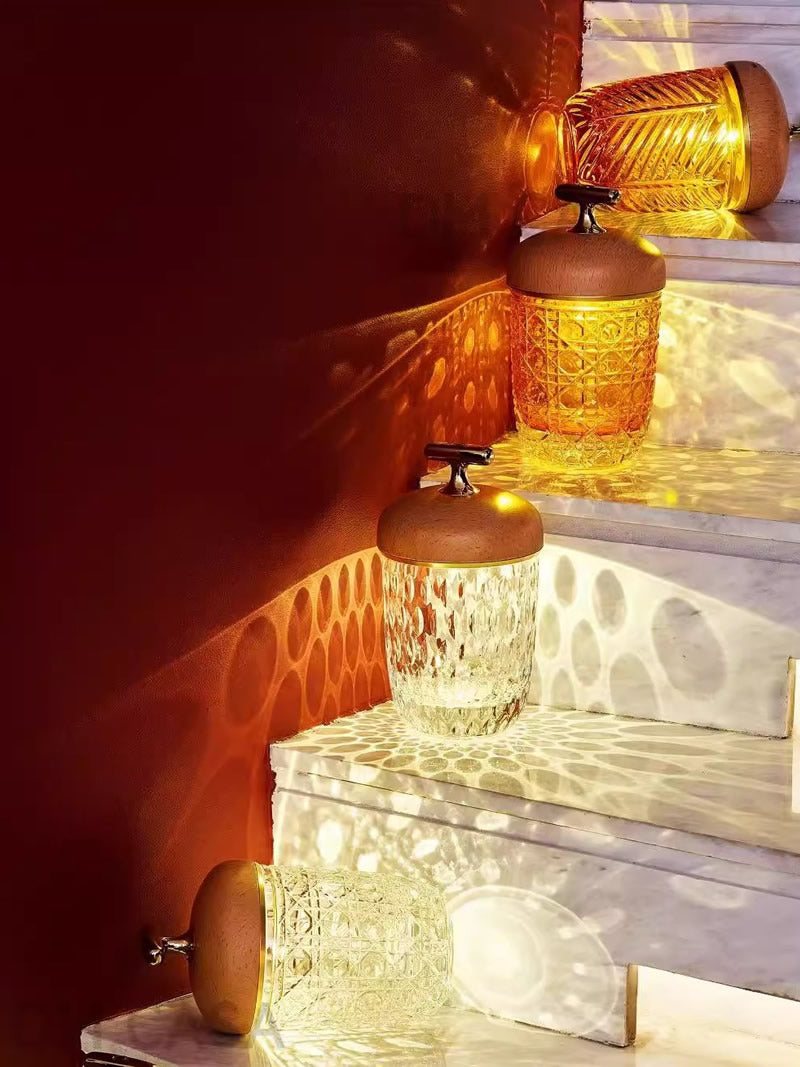 Exquisite Nut Atmosphere Night Light, Home Decorative Crystal Glass Lamp