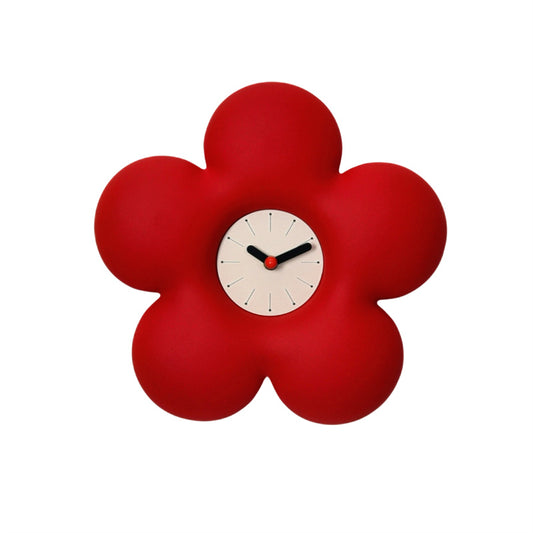 Exquisite Red Flower Wall Clock, Art Home Office Decorative Timepiece