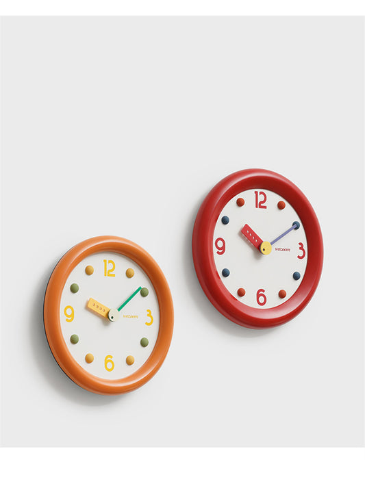 Exquisite Round Macaron Color Wall Clock, Home Art Decoration
