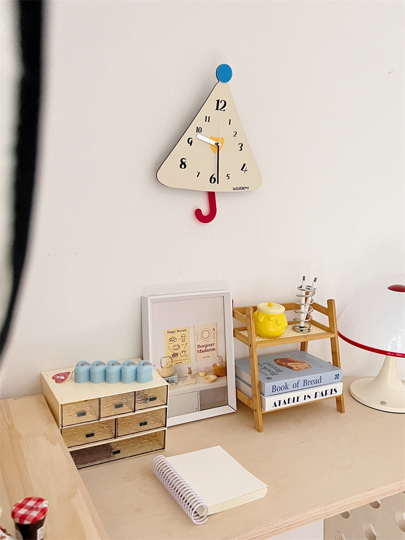 Exquisite Umbrella-Shaped Art Wall Clock, Decorative Swing Clock