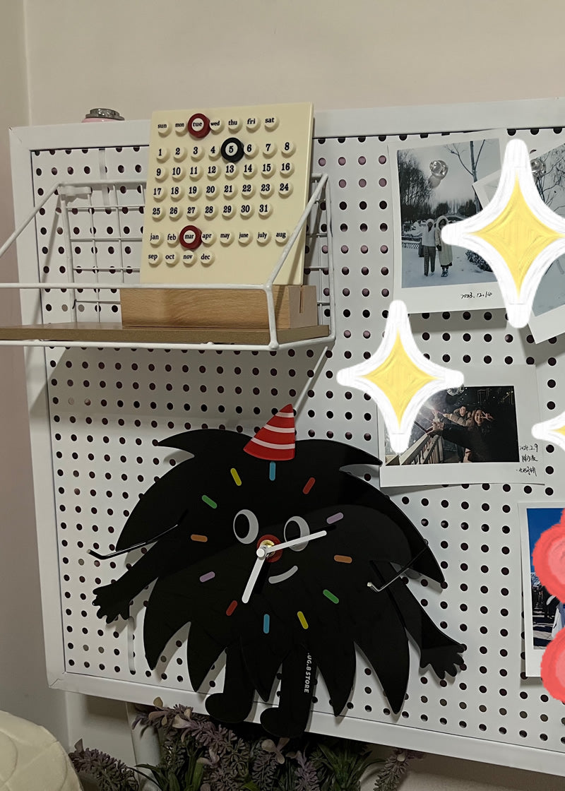 Fun Black Little Monster Decorative Wall Clock, Children'S Room Decoration