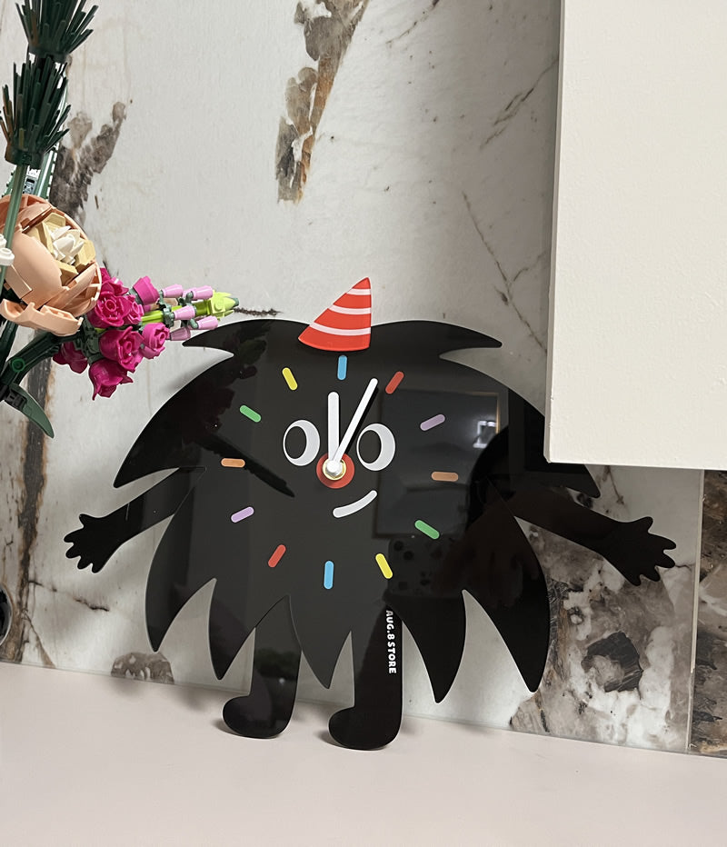 Fun Black Little Monster Decorative Wall Clock, Children'S Room Decoration