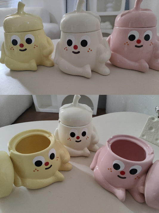 Fun Cartoon Fruit Doll Ceramic Ashtray