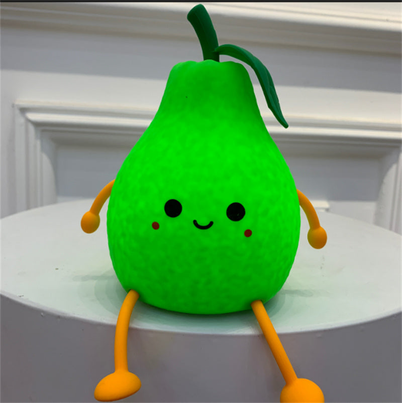 Fun Cartoon Fruit Night Light, Colorful Pear Atmosphere Light