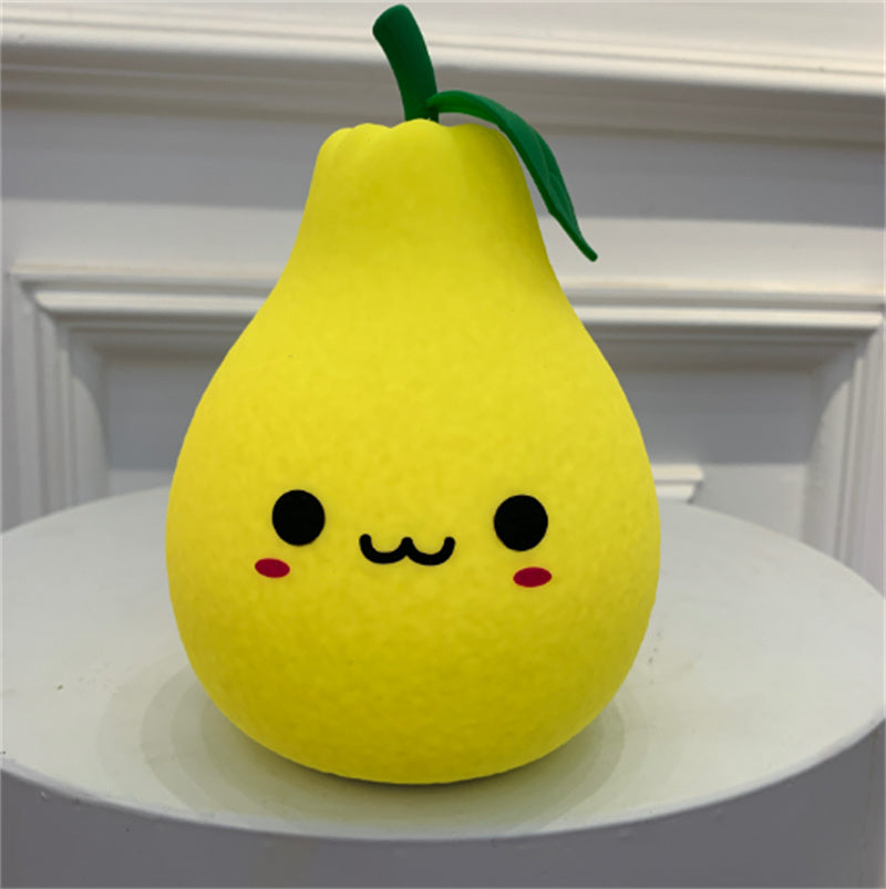 Fun Cartoon Fruit Night Light, Colorful Pear Atmosphere Light